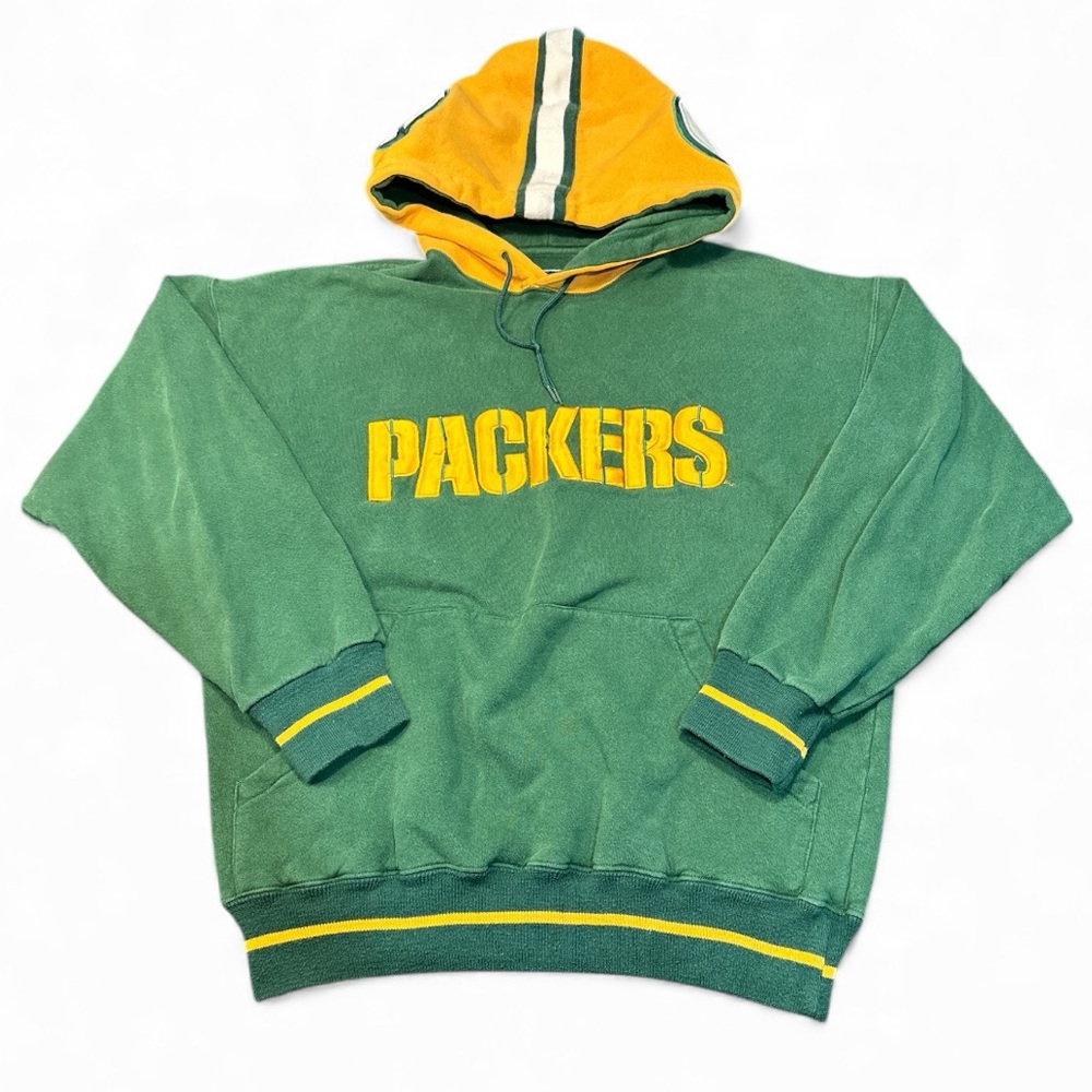 Vintage Legends Green and Yellow Green Bay Packers Hooded Helmet Sweatshirt - L